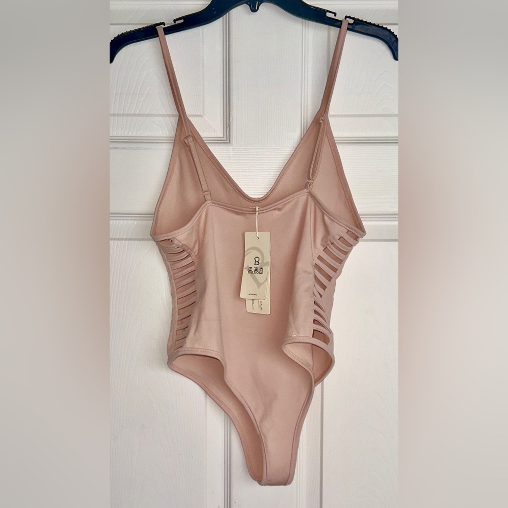 Beige Strappy Bathing Suit